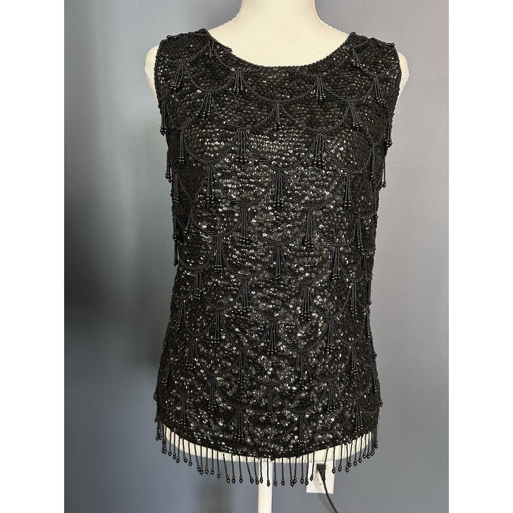 The May Co Vintage Hand Beaded Wool Tank Top